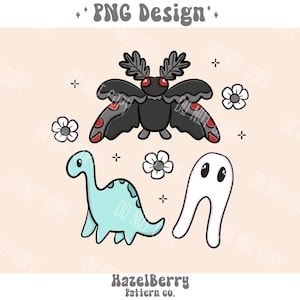 Cryptid PNG, Digital Download, Nightcrawler, Nessie, Mothman PNG File, Cryptid T Shirt Design, Cryptozoology Art