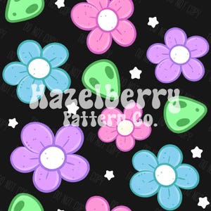 Alien Seamless Pattern, Digital Download, Cute Alien PNG, Space Seamless File for Custom Fabric, Sublimation, Digital Paper