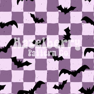 Fledermaus nahtlose Muster, digitaler Download, wellige Schachbrett nahtlose Datei, Fledermaus PNG, niedliche Halloween nahtlose Datei, lila Fledermaus Nahtlos