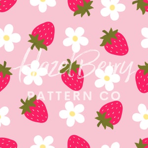 Strawberry Seamless Pattern, Retro Strawberry Seamless File, Retro Fruit Seamless, Fruit Pattern for Custom Fabric, Digital Paper