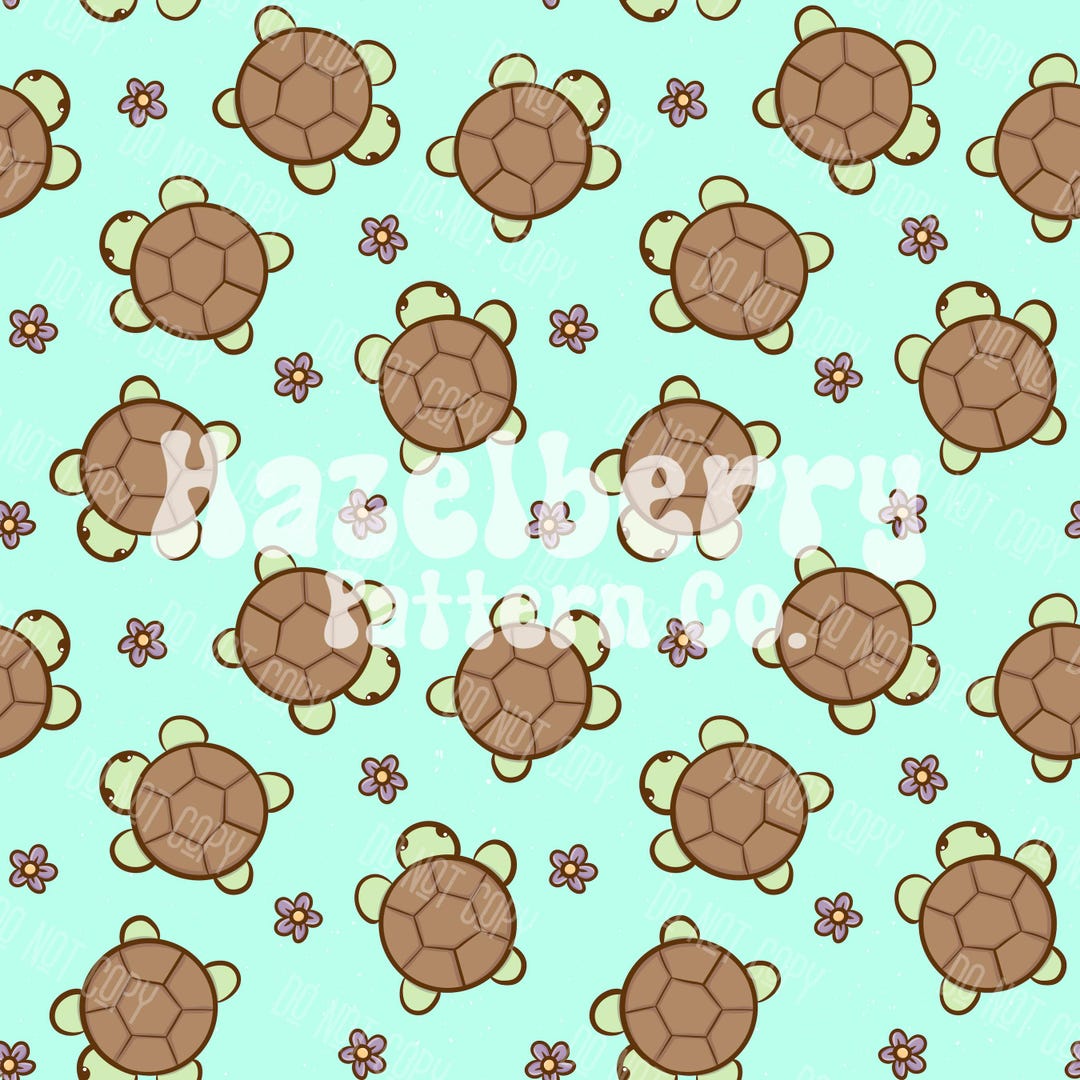 Turtle Printed Pattern Sea Turtle Seamless Pattern, Digital Download, Summer Seamless File ...
