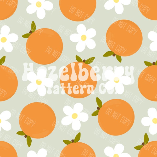 Retro Orange Seamless Pattern, Orange Seamless File, Boho Orange Seamless, Digital Download, Fruit Seamless for Custom Fabric, Digital Paper