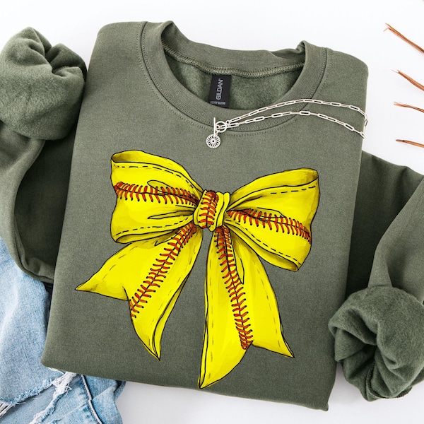 Chemise de softball, sweat-shirt de softball coquette, chemise de softball avec noeud, chemise de softball maman, chemise pour le jour du match, cadeau sport automne