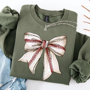 Coquette Baseball Sweatshirt, Baseball Mom Shirt, Game Day Shirt, Fall Baseball Season Tee, Baseball Bow Shirt