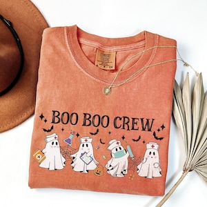 Comfort Colors® Halloween Nurse Shirt, Boo Boo Crew, Nurse Gift For Women, Spooky Season Shirt