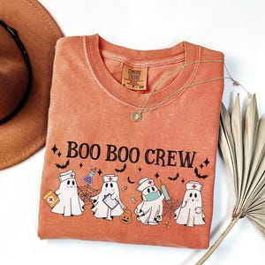Camiseta de enfermera de Halloween Comfort Colors®, Boo Boo Crew, regalo para enfermeras, camiseta para la temporada de Halloween
