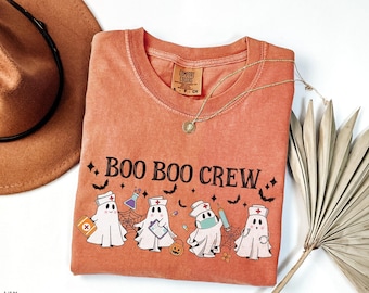 Comfort Colors® Halloween Nurse Shirt, Boo Boo Crew, Nurse Gift For Women, Spooky Season Shirt
