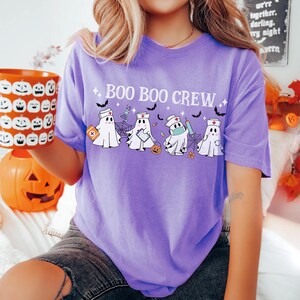 Comfort Colors® Halloween Nurse Shirt, Boo Boo Crew, Nurse Gift For Women, Spooky Season Shirt imagem 4