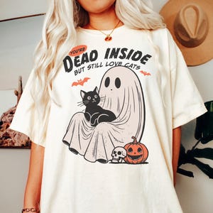 Comfort Colors® Funny Cat Shirt, Cat Halloween Shirt, Black Cat Halloween Shirts, Ghost Shirt