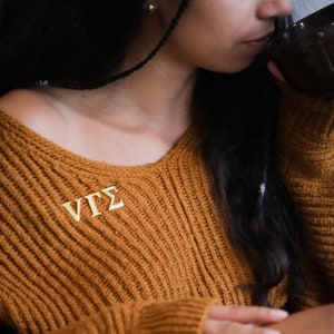 Custom 3 Letter Gold Set・VRSTL Magnetic Letters・GreekLife Pins・Big Lil Sis Bro Gift