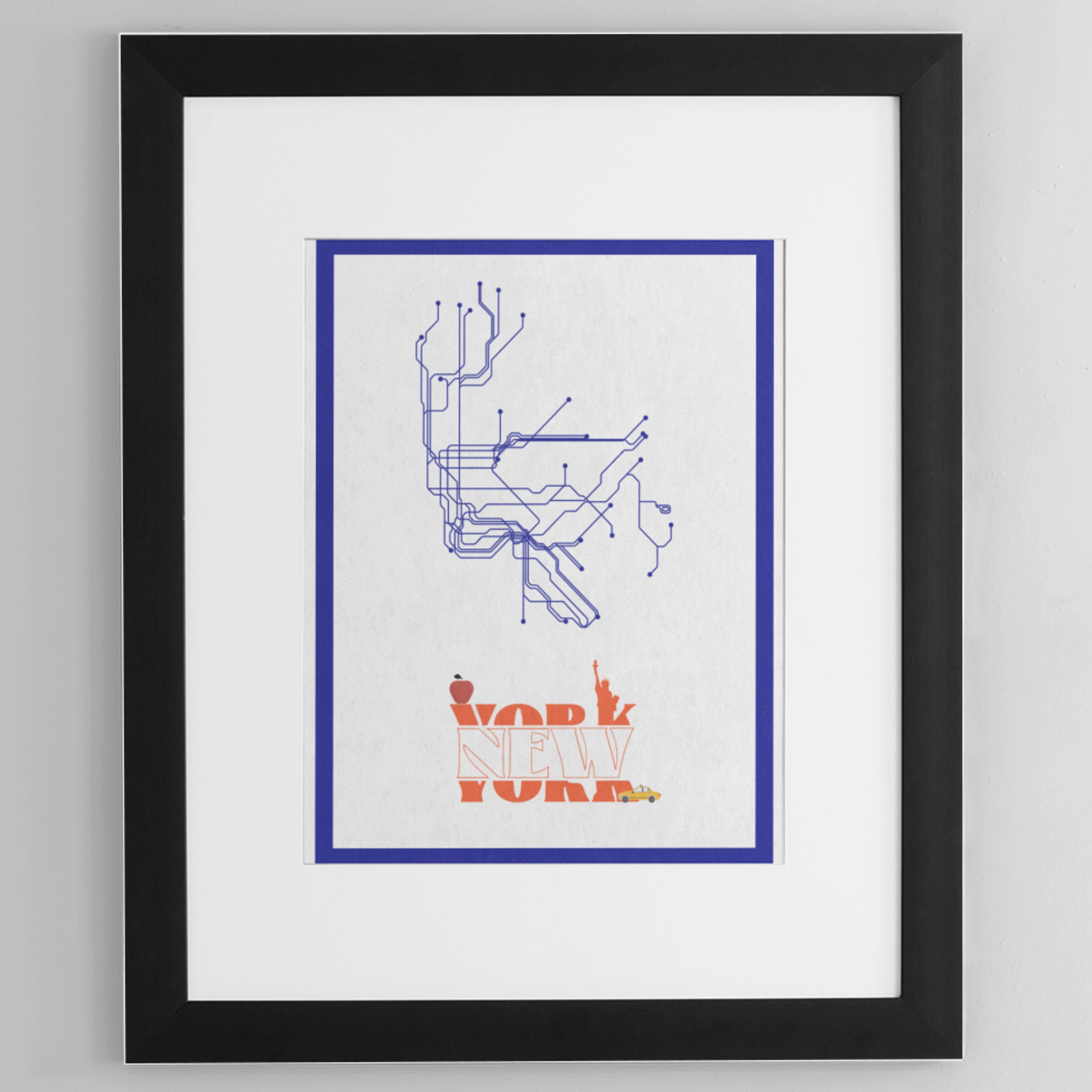 New York City Subway Map Art Print, NYC Poster, Digital Download, Wall ...