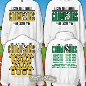 Custom Soccer Champions Hoodie, Custom Soccer Hoodie, Soccer Team Sweatshirt, Youth Soccer Hoodie, Soccer Dad, Soccer Coach