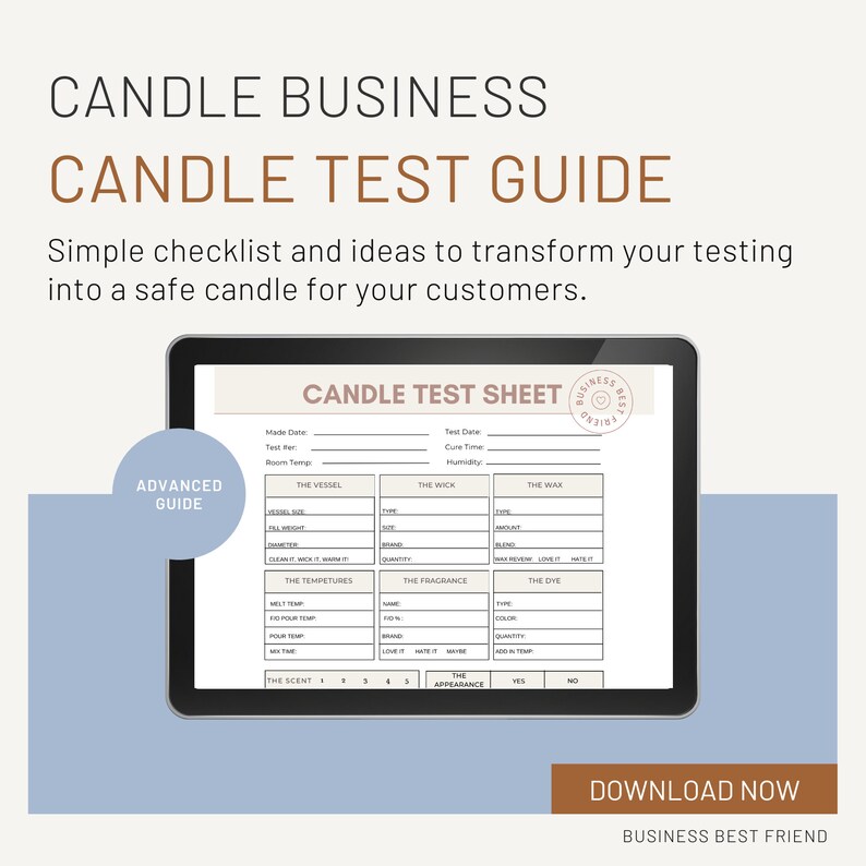 Candle Test Sheet, Candle Testing PDF, Detailed Candle Log, Candle