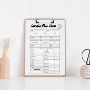 Candle Maker Test Sheet, Detailed Candle Log, Candle Testing Template, Printable Candle Burn Test Log, Candle Notes, Candle Business