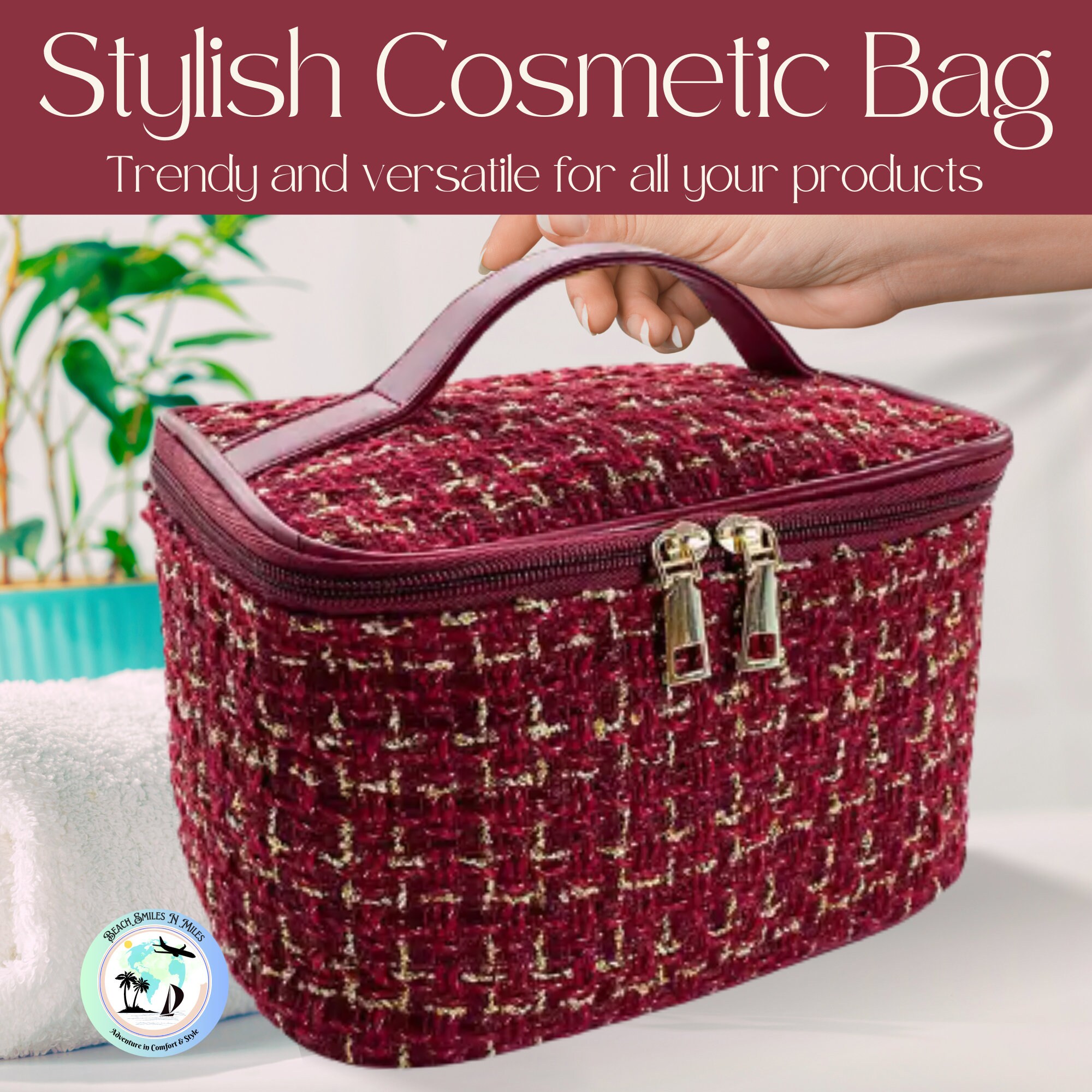 Makeup Vanity Bag, Makeup Portable Travel Cosmetic Bag for Women, Small