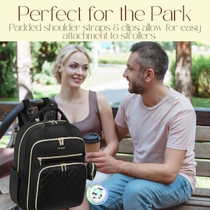 Diaper Bag Backpack with Portable Changing Pad, Multifunction Travel BackPack, Large Black Diaper Bag Unisex for Mom Dad, Newborn Baby