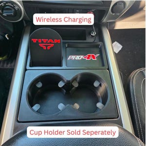 Nissan Titan Wireless Charging Phone Holder - Cup Holder - Storage Bin