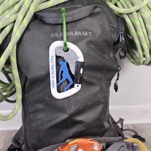 Personalized Rock Climbing Bag Tag, Bouldering Luggage Bag Tags, Keychain