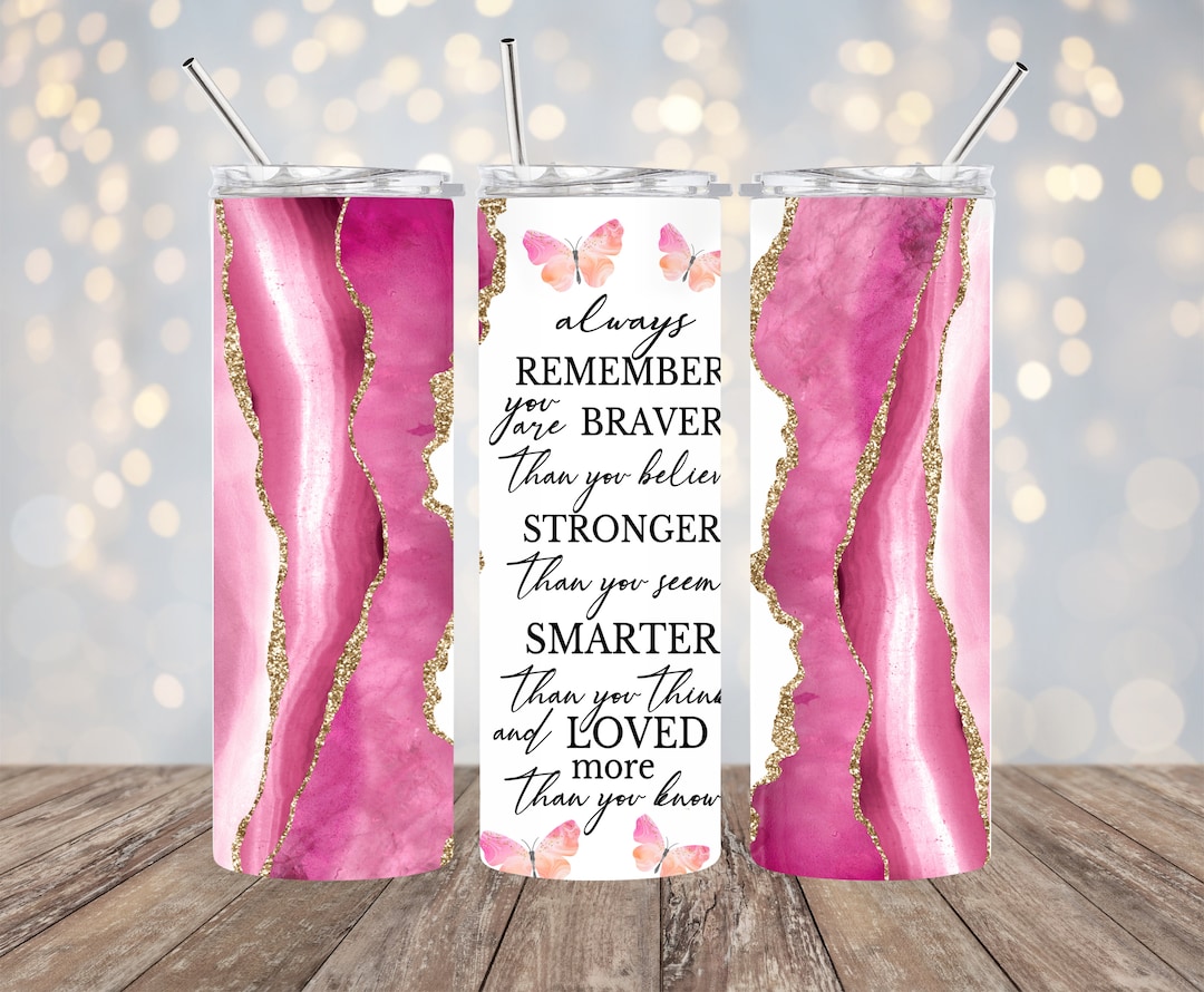 Positive Affirmations Tumbler, Tumbler With Reusable Lid and Straw