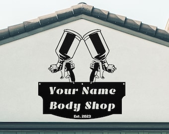 Body Shop Personalized Metal Sign