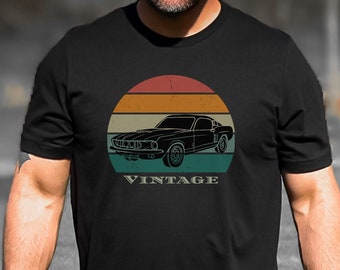 Retro sunset Vintage Sports Car tshirt | gifts for car guys, car enthusiest gifts, car lover tee