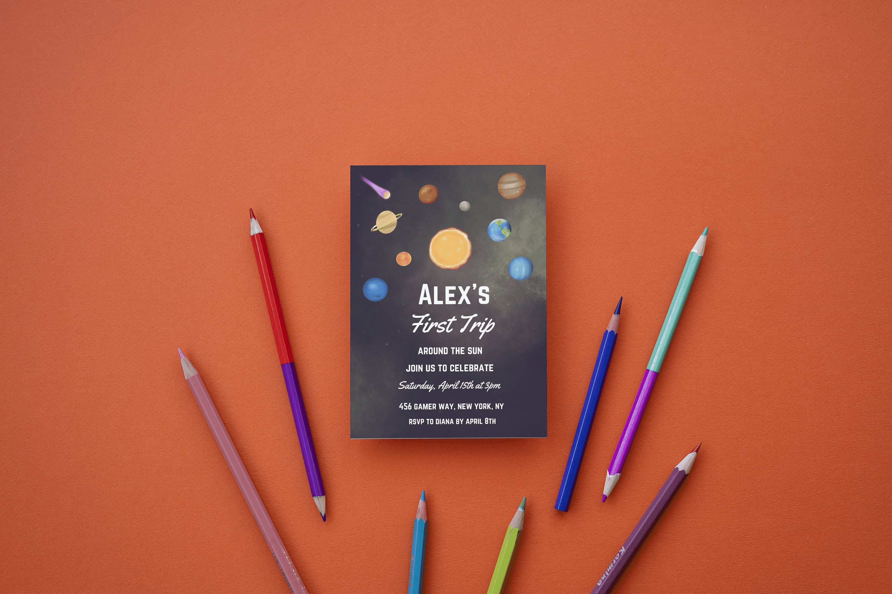 Printable Space Themed Birthday Party Invitation - Etsy