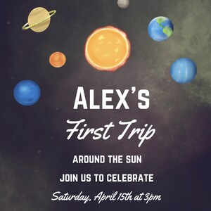 Printable Space Themed Birthday Party Invitation - Etsy