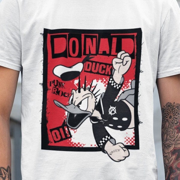 Donald Duck Punk Rock Disney Mickey Mouse Magic Kingdom Family - Unisex Softstyle T-Shirt