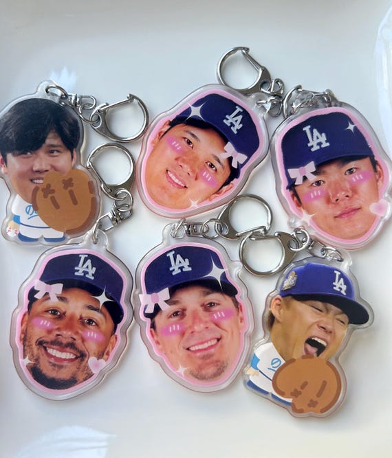 Dodgers Player Charms | Ohtani, Betts, Yamamoto, Kike Hernandez, Will Smith, Roki Sasaki | LAD Cute Arcrylic Keychains