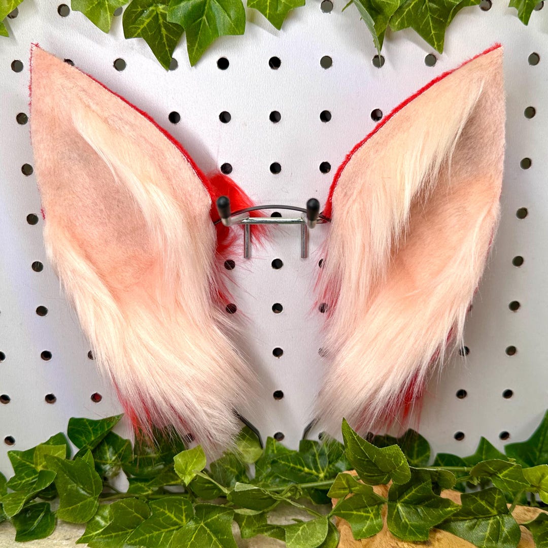 Red Realistic Ear Realistic Red Pastel Peach Fox Ears - 4