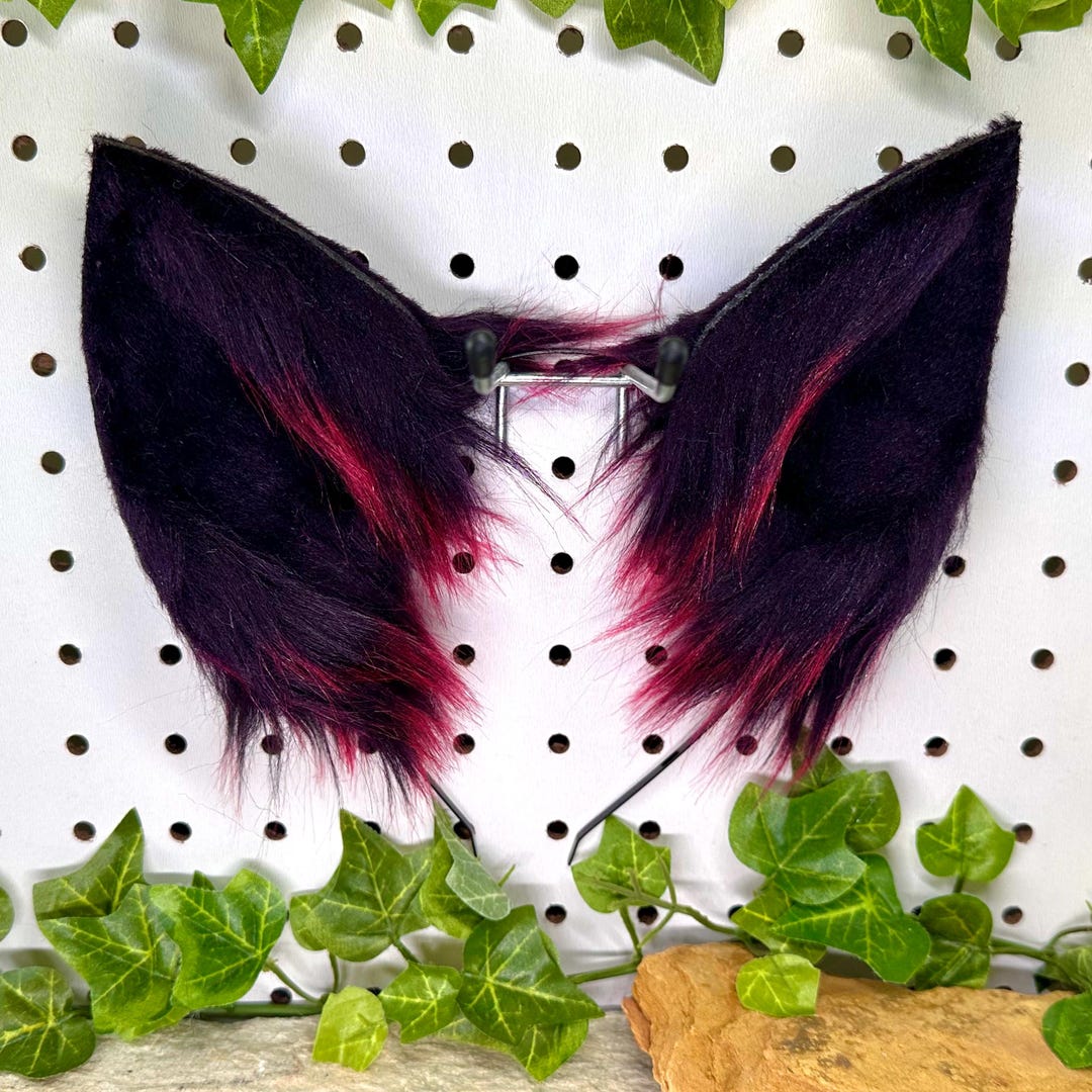 Red Realistic Ear Realistic Crimson Red Cat Ears - 3