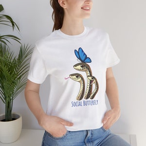 Social Butterfly Checkered Garter Snakes - A wholesome cute and silly sociallite shirt, a perfect comfortable gift for reptile lovers & fans