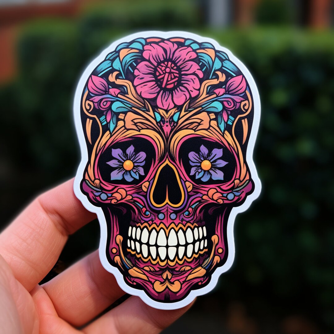 Sugar Skull Sticker, Sugar Skull Decal, Sugar Skull Car Decal, Sugar