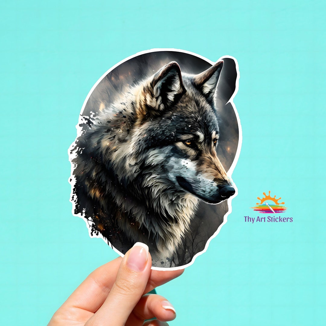 Wolf Head Decal Wolf Vinyl Sticker Wolf Head Sticker Etsy