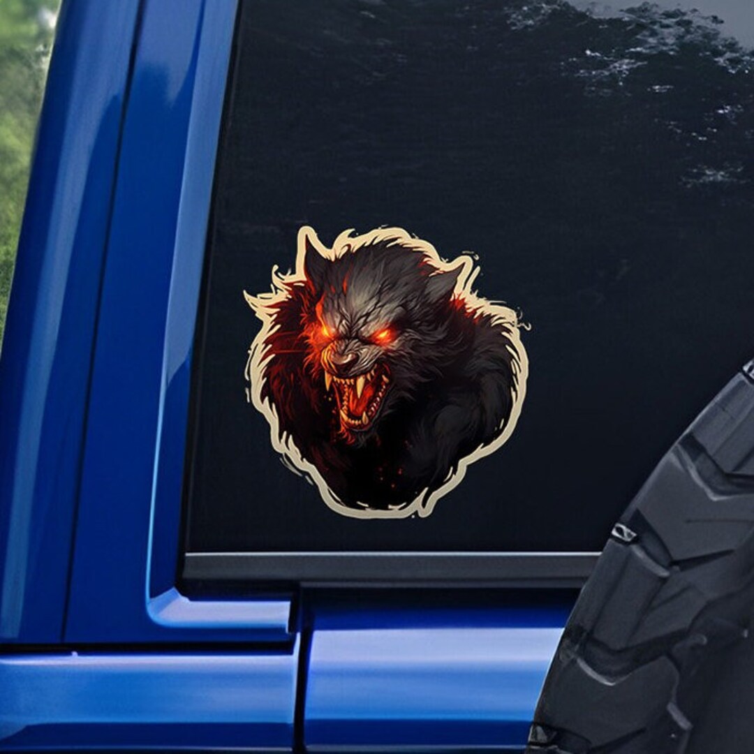 A Werewolf Sticker Vampire Werewolf Decal Black Werewolf Etsy