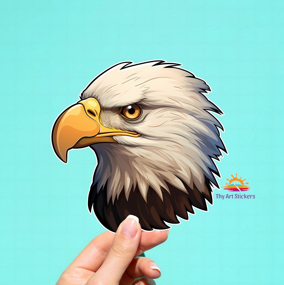 Bald Headed Eagle Sticker Eagle Sticker for Car Eagle Car Etsy
