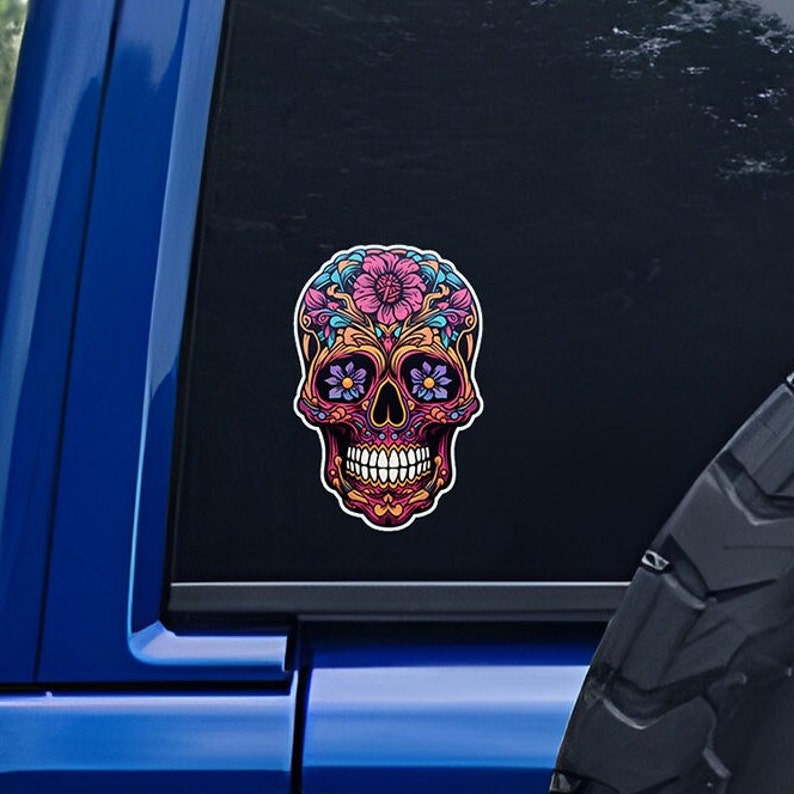 Sugar Skull Sticker, Sugar Skull Decal, Sugar Skull Car Decal, Sugar