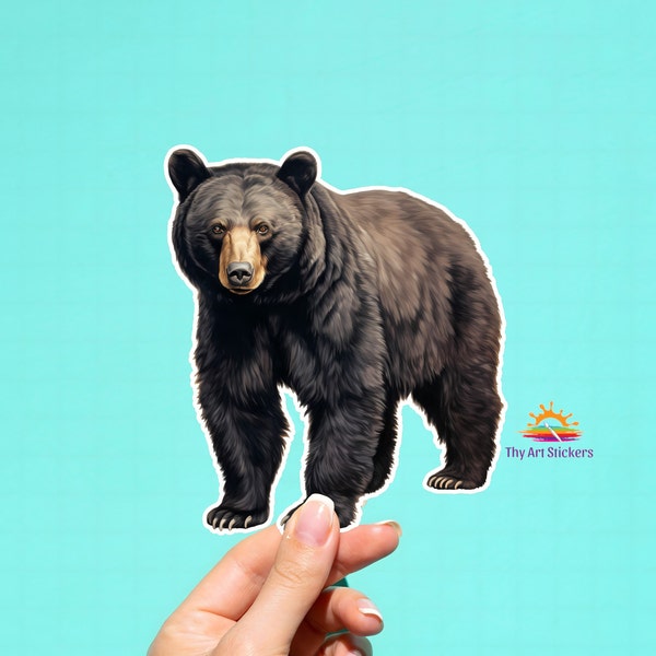 Black Bear Decal, Big Black Bear Wall Sticker, Bear Decal for Car, Mama Bear Sticker, Cute Black Bear Sticker for Water Bottle Sticker