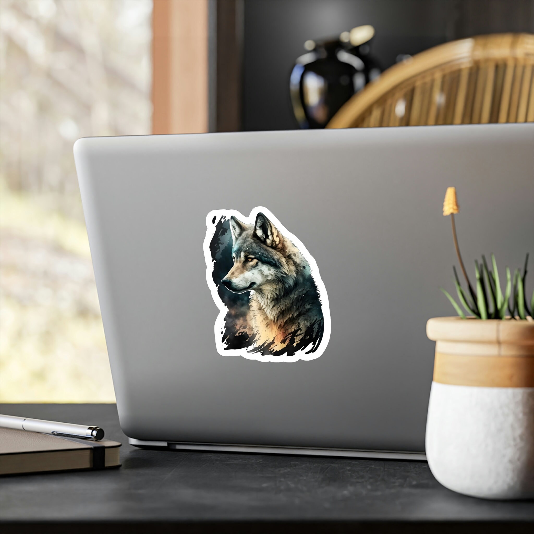 Wolf Head Sticker Lone Wolf Sticker Wolf Vinyl Decal Etsy