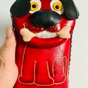 New Red Leather Puppy Handbag