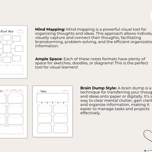 Printable Note Taking Templates for Students, Class Note Organization ...