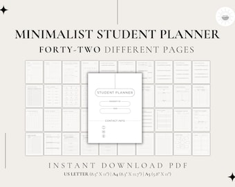 Printable Minimalist Student Planner: Note Taking & Study Templates (PDF)