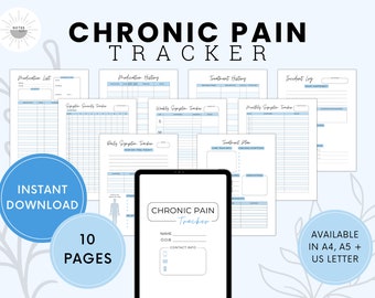 Simple Chronic Pain Tracker, Symptom Tracker, Medical Planner, Medical Binder Inserts