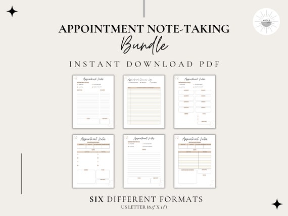 Medical Appointment Note-taking Templates for Medical Binder - Etsy