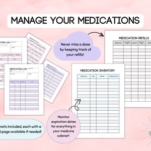 Printable Medication Tracker Bundle, Medication Management Tracker ...