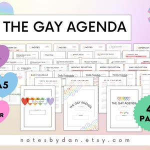 Agenda Gay, Planificador del Orgullo Imprimible, Calendario Sin Fecha, Revista LGBTQIA+