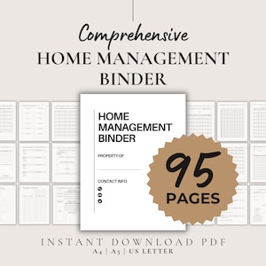 Comprehensive Home Management Binder, Printable Household Planner Inserts, Life Planner, Life Organizer, Family Binder
