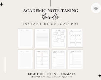 Printable Note Taking Templates for Students, Class Note Organization