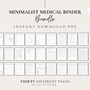 Minimalist Medical Binder Bundle, Chronic Illness Journal
