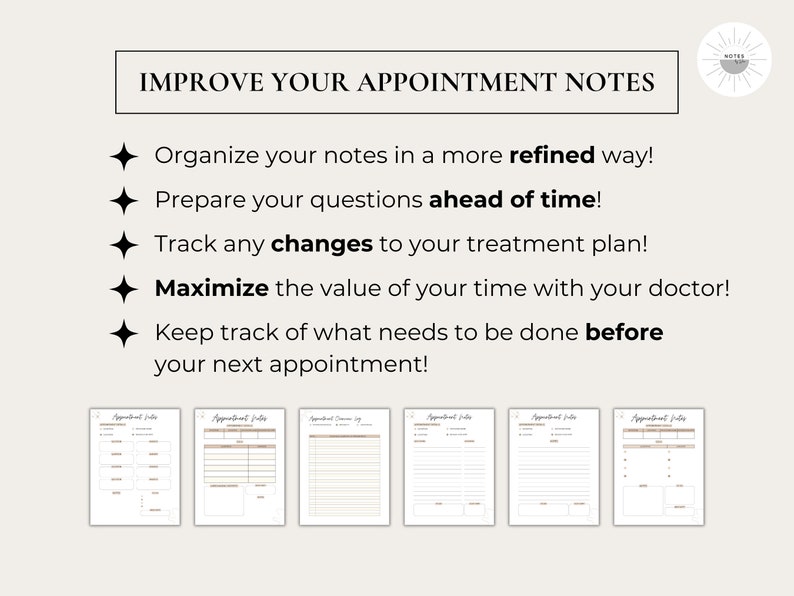 Medical Appointment Note-taking Templates for Medical Binder - Etsy